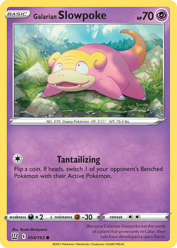 054/163 - Galarian Slowpoke - [Common] - Reverse Holo