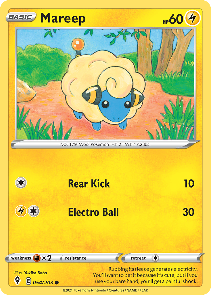 Pokémonkaart 054/203 - Mareep - Evolving Skies - [Common]