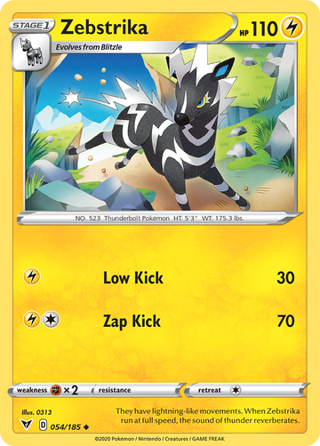 054/185 - Zebstrika - Reverse Holo - [Uncommon]