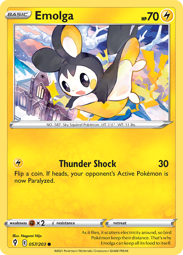 Pokémonkaart 057/203 - Emolga - Evolving Skies - [Common]