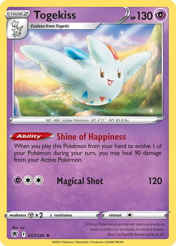 057/189 - Togekiss - [Rare Holo] - Reverse Holo