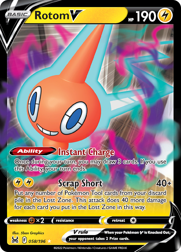 058/196 - Rotom V - [Rare Holo V]