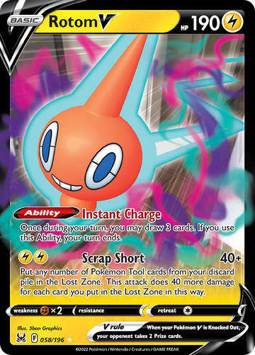 058/196 - Rotom V - [Rare Holo V]