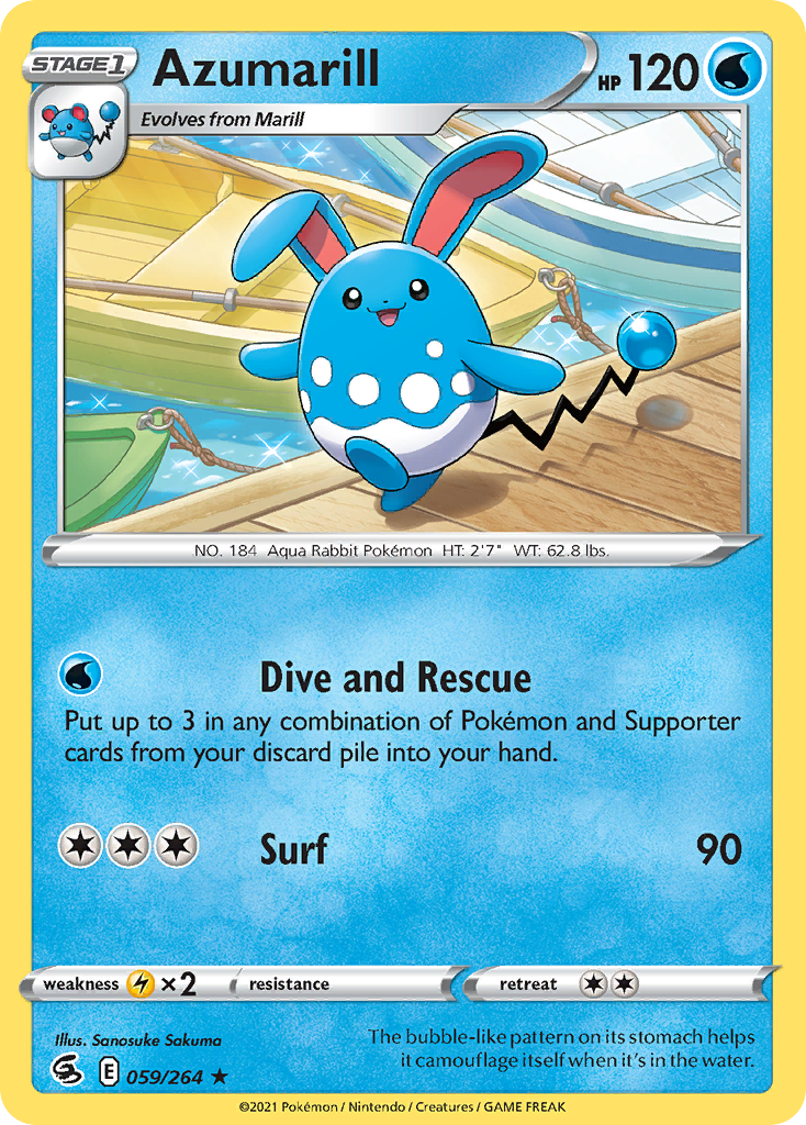 Pokémonkaart 059/264 - Azumarill - Fusion Strike - [Rare]