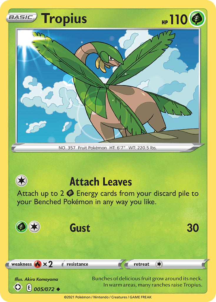 Pokémonkaart 005/072 - Tropius - Shining Fates - [Uncommon]