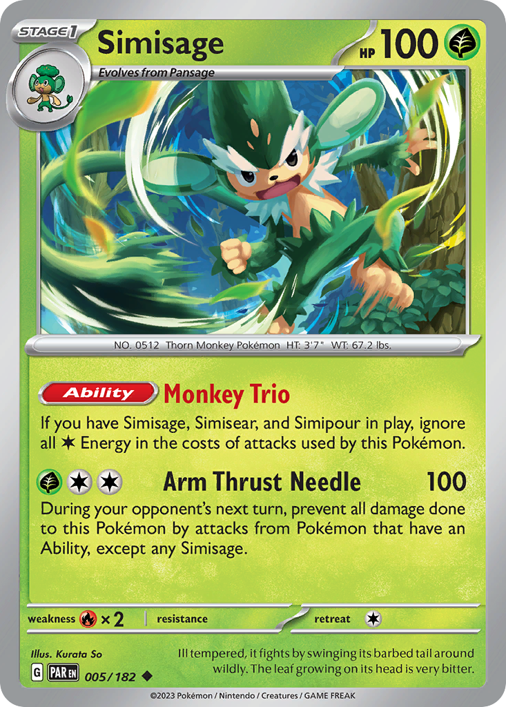 005/182 - Simisage - [Uncommon] - Reverse Holo-Pokemeister