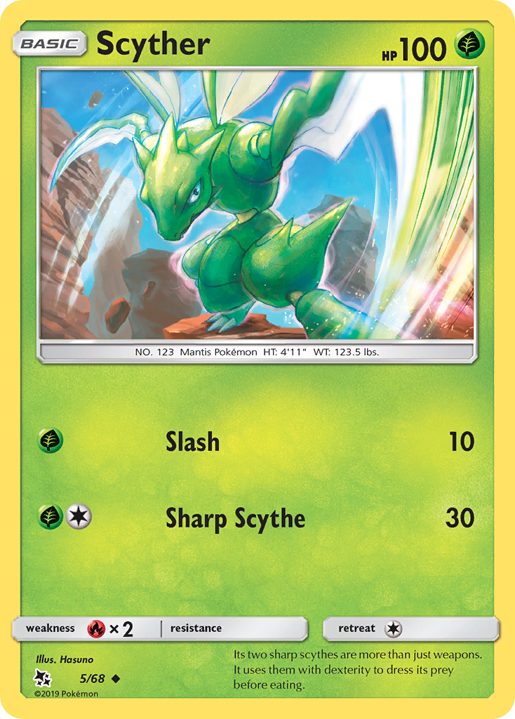 Pokémonkaart 005/068 - Scyther - Hidden Fates - [Uncommon]