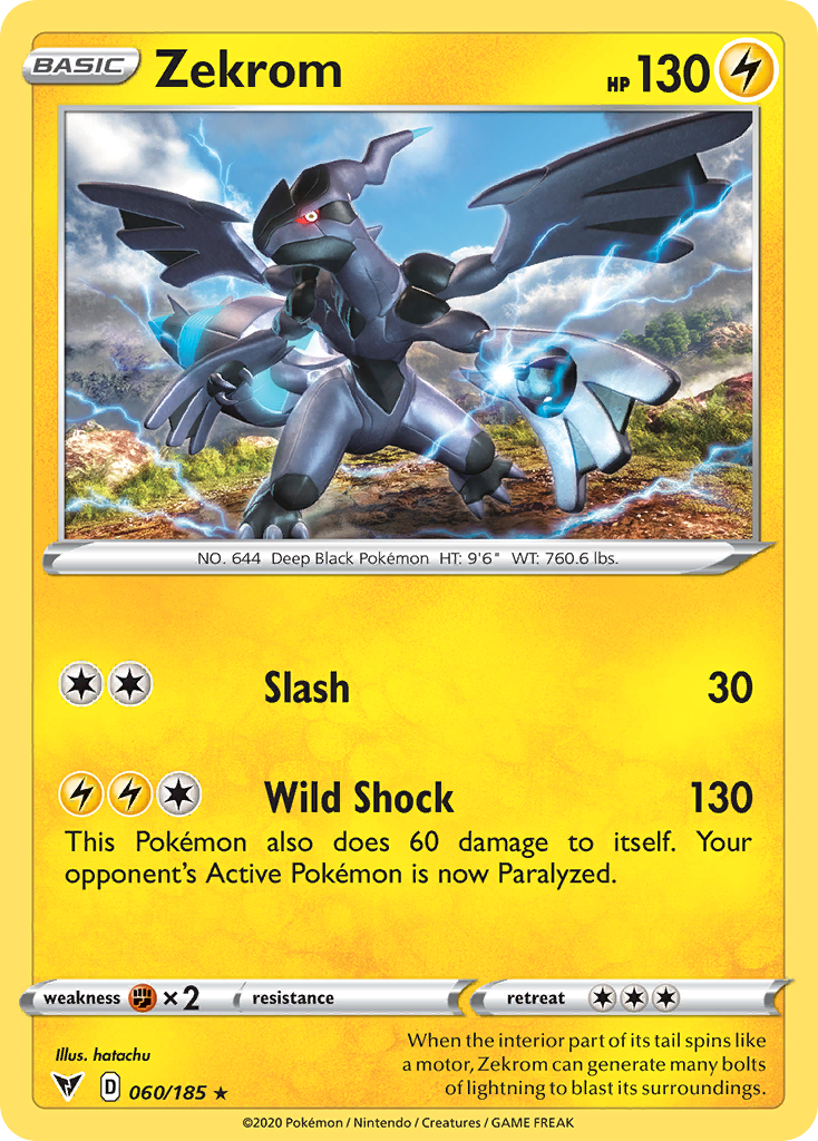Pokémonkaart 060/185 - Zekrom - Vivid Voltage - [Rare Holo]
