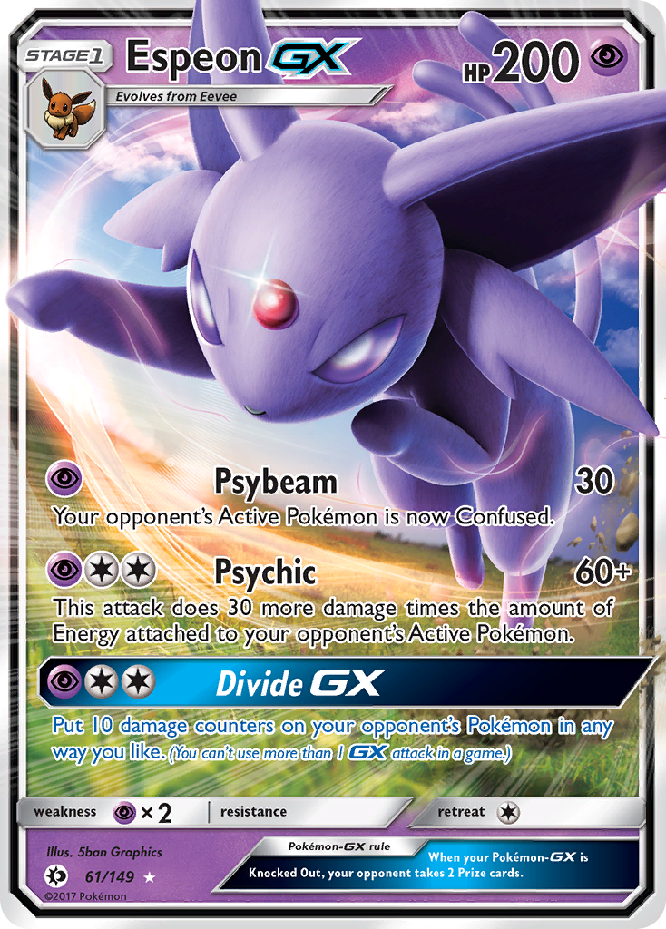 Pokémonkaart 061/149 - Espeon-GX - Sun & Moon - [Rare Holo GX]