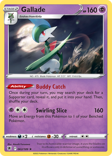 062/189 - Gallade - [Rare Holo]