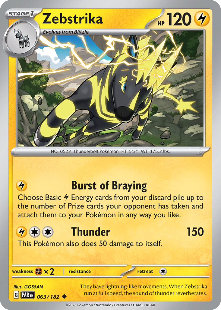 063/182 - Zebstrika - [Uncommon] - Reverse Holo-Pokemeister