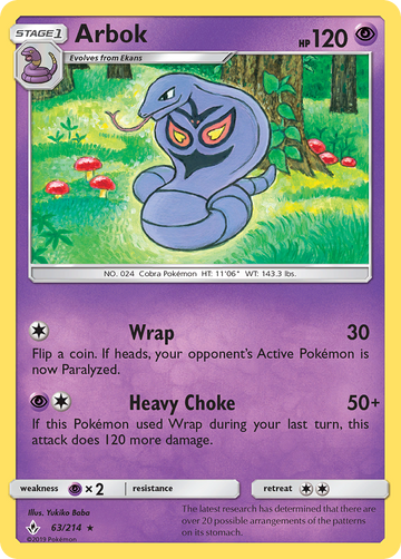 Pokémonkaart 063/214 - Arbok - Unbroken Bonds - [Rare]