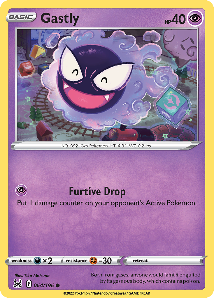 064/196 - Gastly - Reverse Holo - [Common]