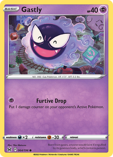 064/196 - Gastly - Reverse Holo - [Common]