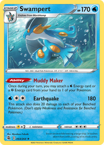 064/264 - Swampert - [Rare Holo] - Reverse Holo