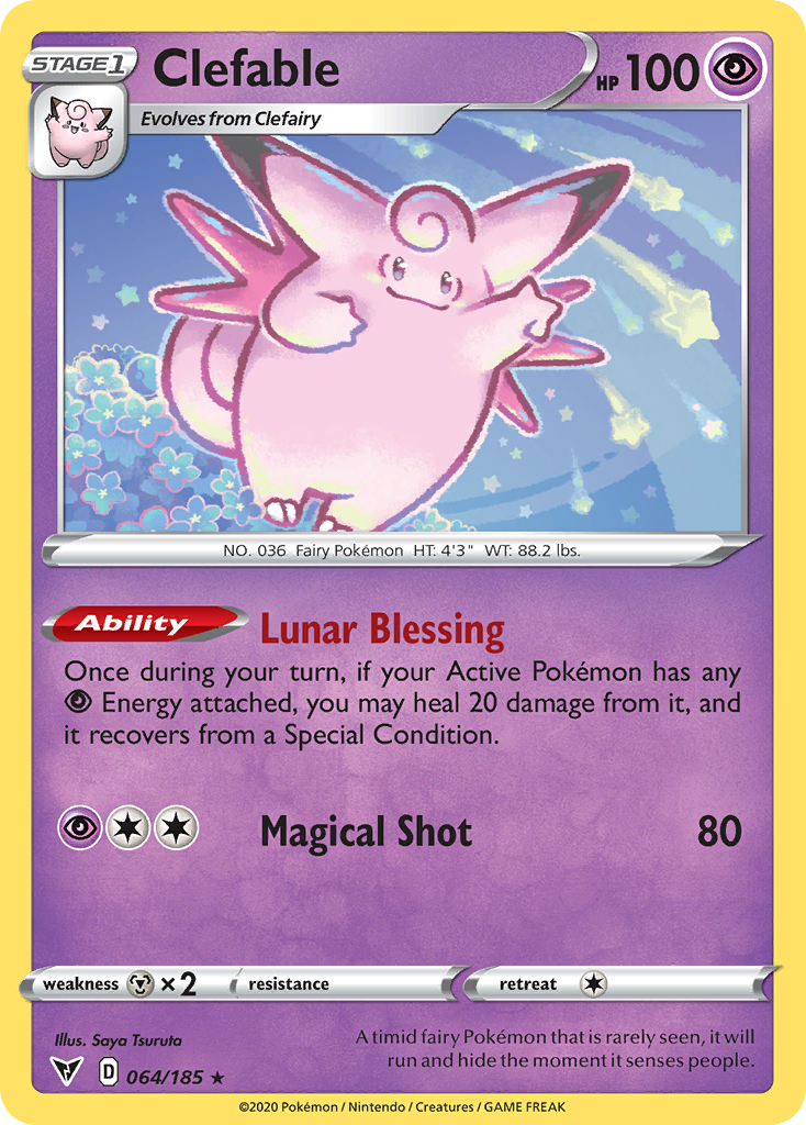 Pokémonkaart 064/185 - Clefable - Vivid Voltage - [Rare]