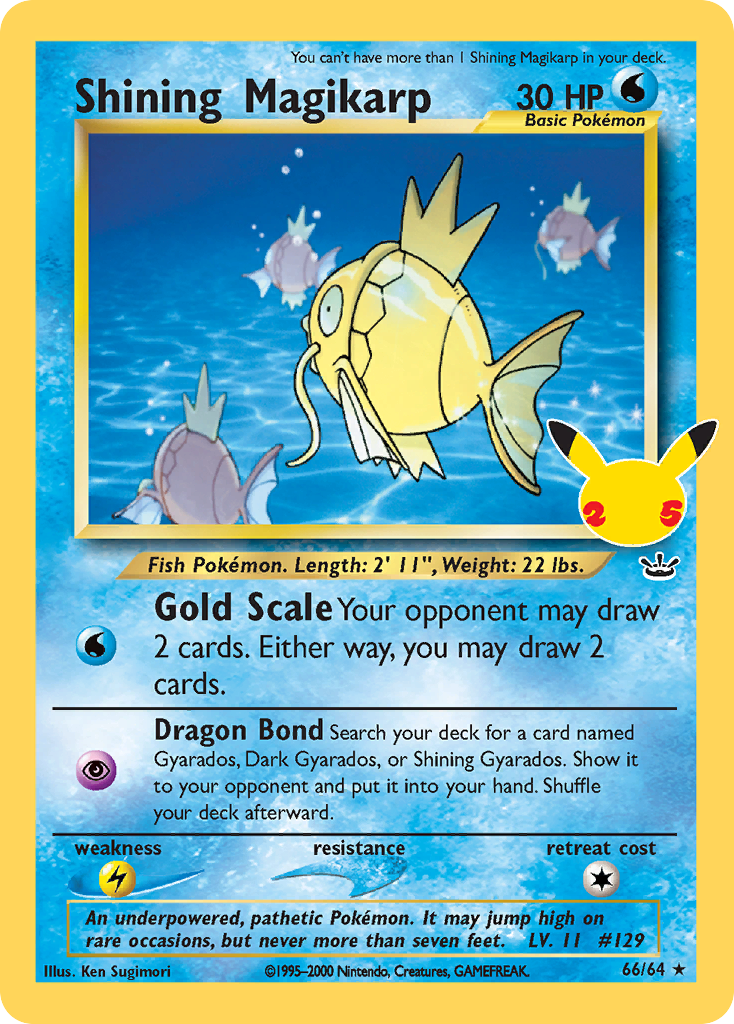 Pokémonkaart 066/064 - Shining Magikarp - Celebrations: Classic Collection - [Classic Collection]
