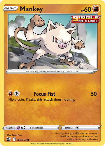 066/163 - Mankey - [Common] - Reverse Holo