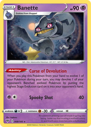 068/185 - Banette - [Rare] - Reverse Holo