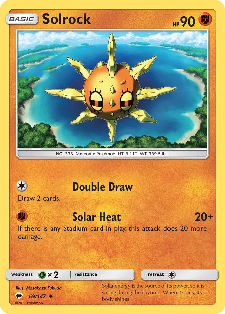 Pokémonkaart 069/147 - Solrock - Burning Shadows - [Uncommon]