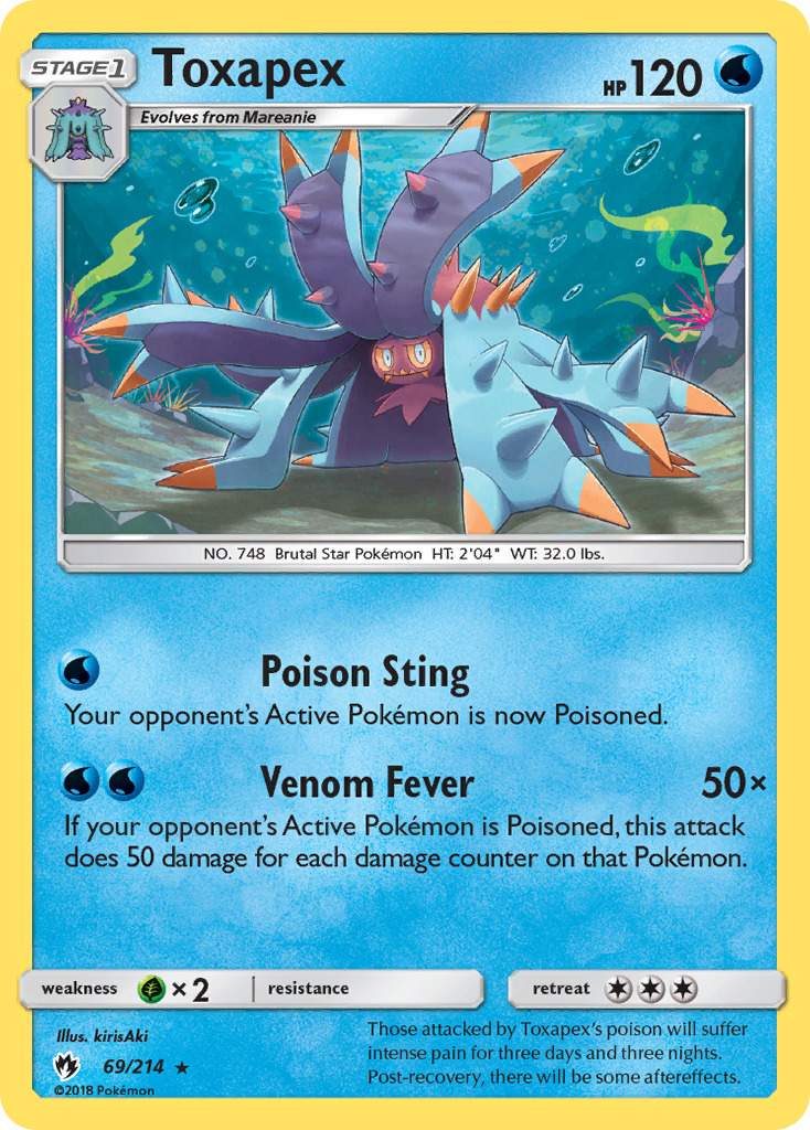 Pokémonkaart 069/214 - Toxapex - Lost Thunder - [Rare]