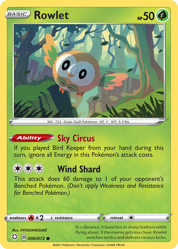 006/072 - Rowlet - Reverse Holo - [Common]