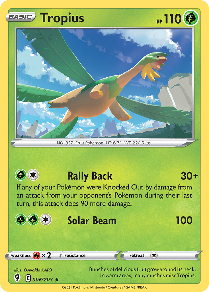 Pokémonkaart 006/203 - Tropius - Evolving Skies - [Rare]