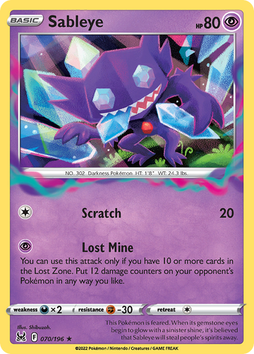 070/196 - Sableye - Reverse Holo - [Rare Holo]