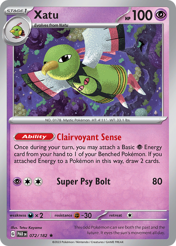 072/182 - Xatu - [Rare] - Reverse Holo