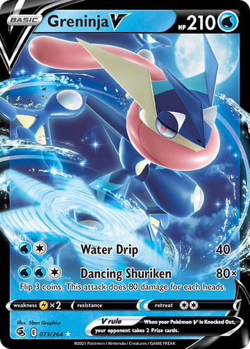 Pokémonkaart 073/264 - Greninja V - Fusion Strike - [Rare Holo V]