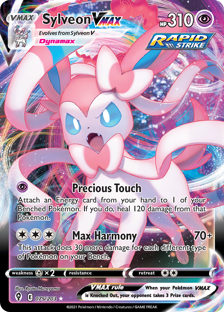 Pokémonkaart 075/203 - Sylveon VMAX - Evolving Skies - [Rare Holo VMAX]