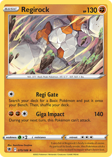 075/189 - Regirock - Reverse Holo - [Rare]