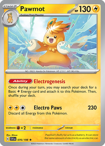 076/198 - Pawmot - [Rare] - Reverse Holo