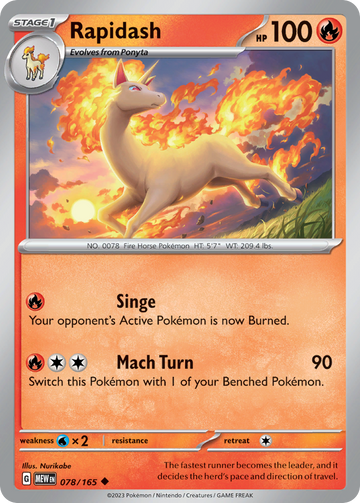 078/165 - Rapidash - [Uncommon] - Reverse Holo