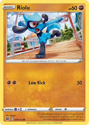 078/172 - Riolu - Reverse Holo - [Common]