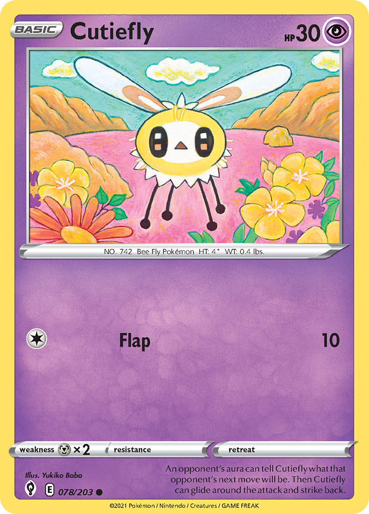 Pokémonkaart 078/203 - Cutiefly - Evolving Skies - [Common]