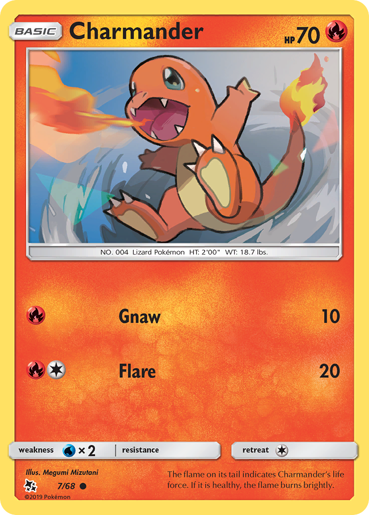 Pokémonkaart 007/068 - Charmander - Hidden Fates - [Common]