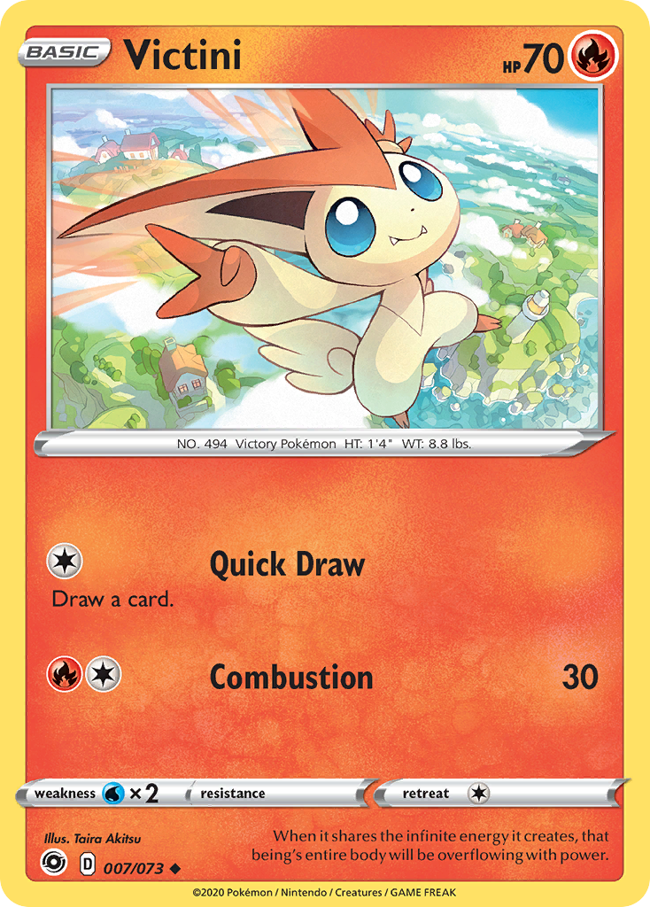 Pokémonkaart 007/073 - Victini - Champion's Path - [Uncommon]