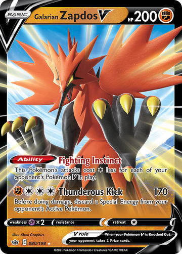 080/198 - Galarian Zapdos V - [Rare Holo V]