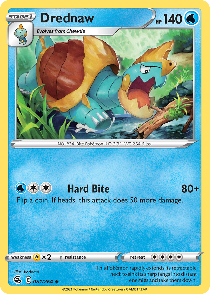 Pokémonkaart 081/264 - Drednaw - Fusion Strike - [Uncommon]