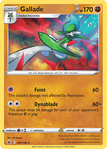 Pokémonkaart 081/198 - Gallade - Chilling Reign - [Rare]