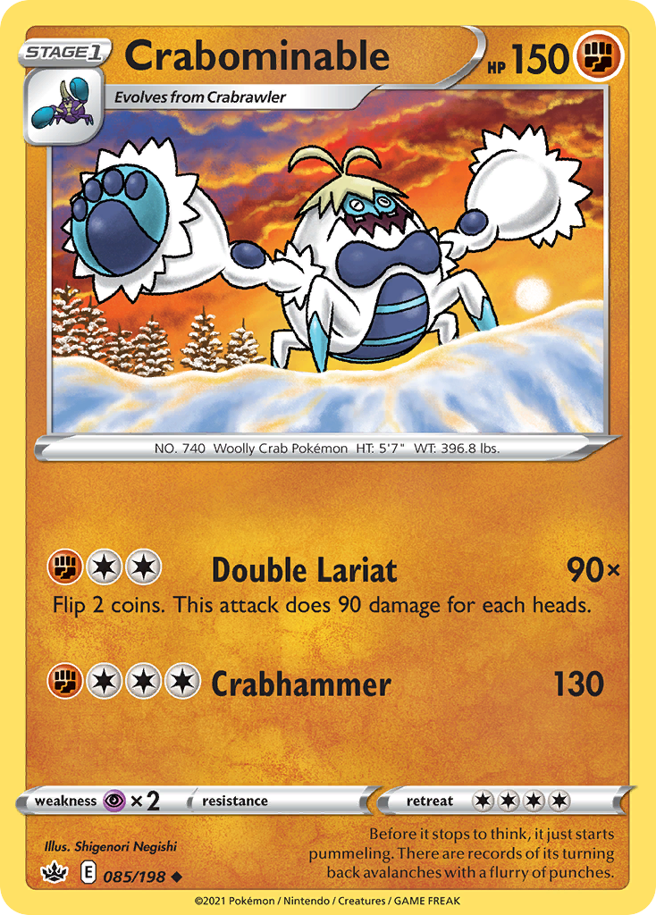 Pokémonkaart 085/198 - Crabominable - Chilling Reign - [Uncommon]