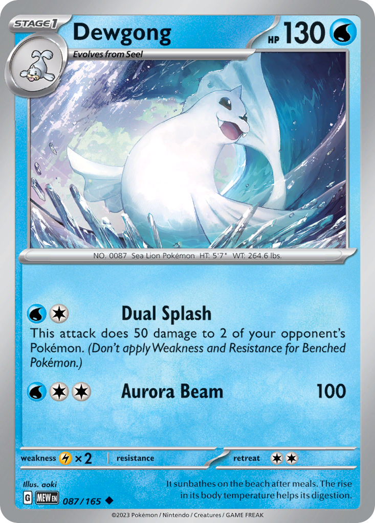 087/165 - Dewgong - [Uncommon] - Reverse Holo