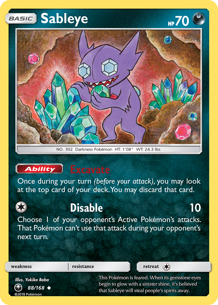 Pokémonkaart 088/168 - Sableye - Celestial Storm - [Uncommon]