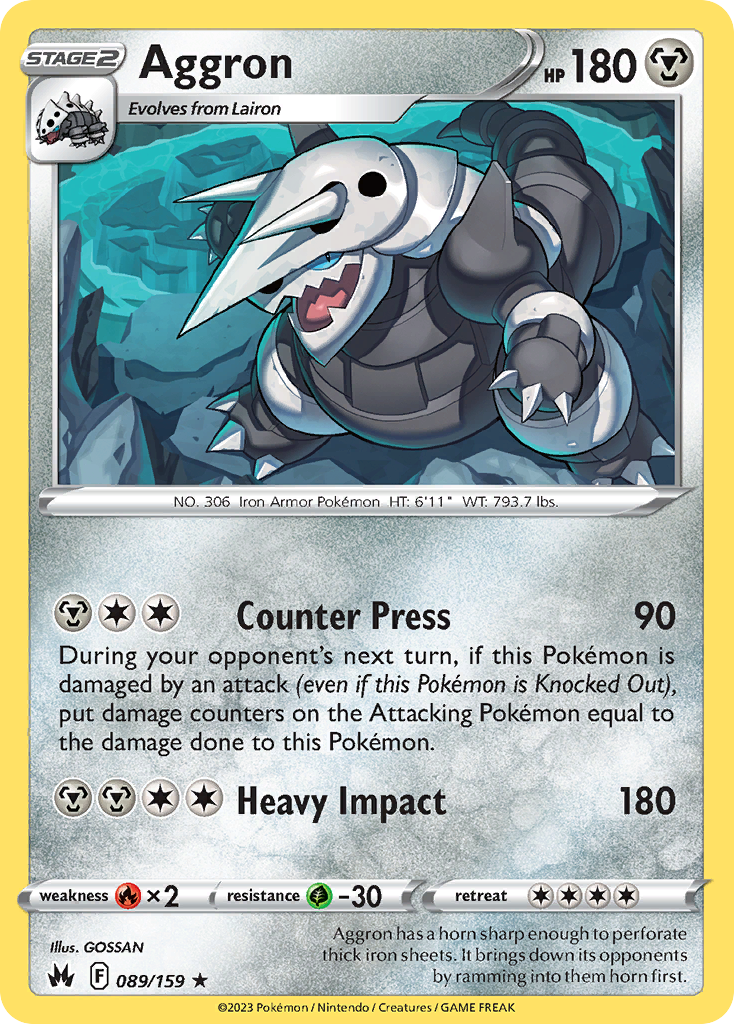 089/159 - Aggron - [Rare Holo] - Reverse Holo