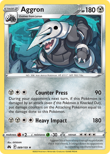 089/159 - Aggron - [Rare Holo] - Reverse Holo