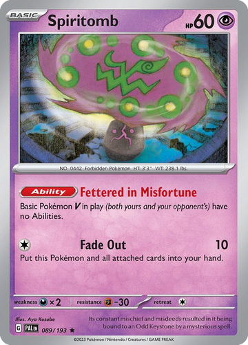 089/193 - Spiritomb - [Rare] - Reverse Holo