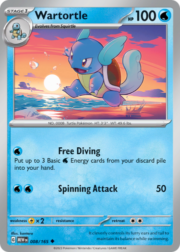 008/165 - Wartortle - [Uncommon] - Reverse Holo