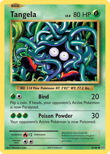 8/108 - Tangela - Reverse Holo - [Common]