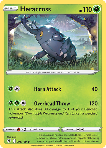 008/189 - Heracross - Reverse Holo - [Common]